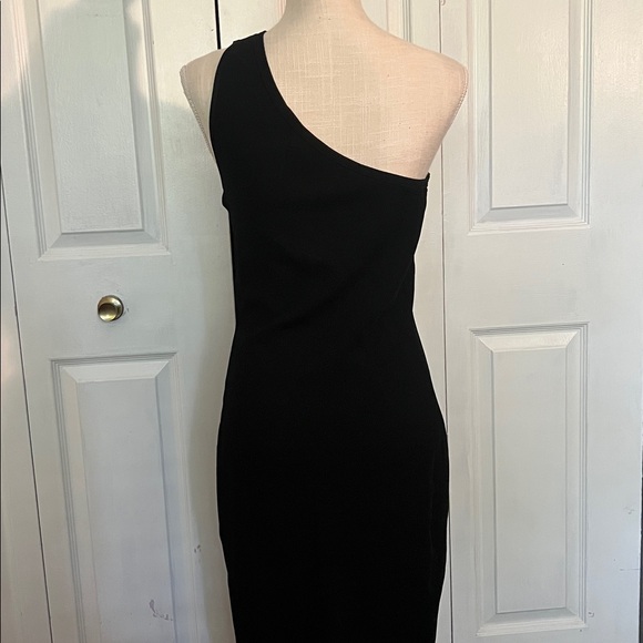 Diane Von Furstenberg Black Knit One Shoulder Dress - Picture 2 of 3